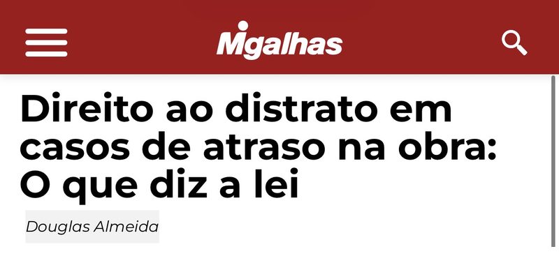 Capa da matéria no Migalhas