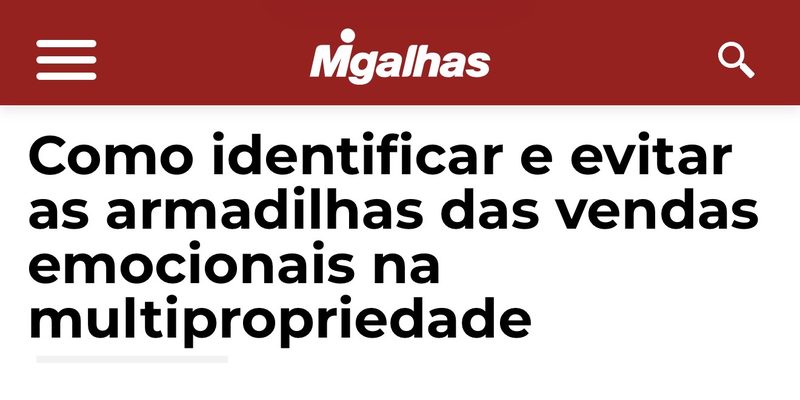 Capa da matéria no Migalhas