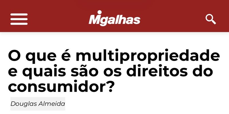 Capa da matéria no Migalhas