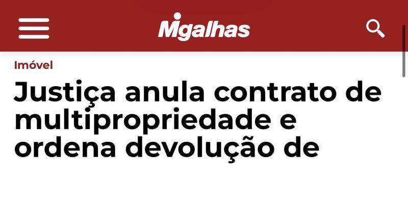 Capa da matéria no Migalhas